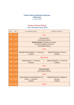 TORK 2014 Programı - Türkiye Otonom Robotlar Konferansı