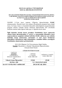 20-24 OCAK 2014 - Mustafa Kemal Üniversitesi