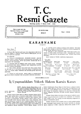 KARARNAME - Resmi Gazete