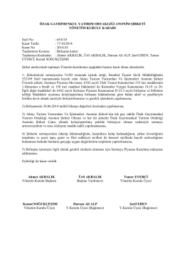 Özak GYO Yönetim Kurulu Kararı 17 10 2014