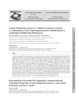 Anason (Pimpinella anisum L.) - Ankara Üniversitesi Dergiler