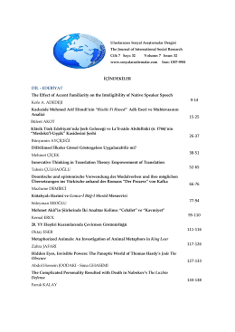 İÇİNDEKİLER DİL - Journal of International Social Research