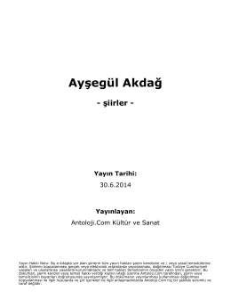 Ayşegül Akdağ - Antoloji.Com