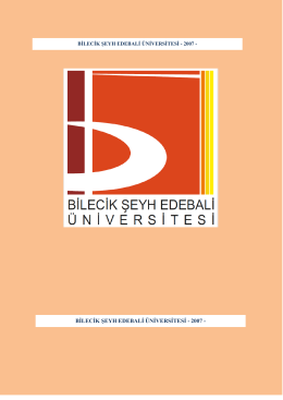 2013 Faaliyet Raporu - Bilecik Şeyh Edebali Üniversitesi Strateji
