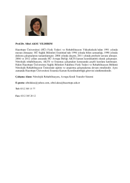 Prof. Dr. Sibel AKSU YILDIRIM - Fizik Tedavi ve Rehabilitasyon