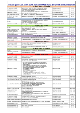 18Mart Tören Programı - Çanakkale Mehmet Akif Ersoy İl Halk