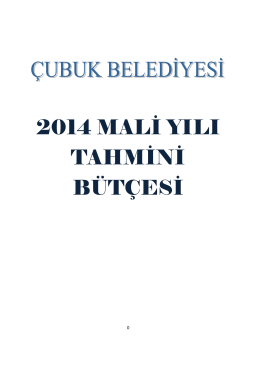 2014 Bütçe - Çubuk Belediyesi