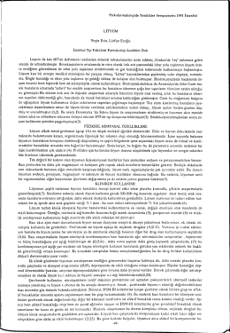 LİTYUM Yeşin Esin, Lütfiye Eroğlu İstanbul Tıp Fakültesi Farmakoloji
