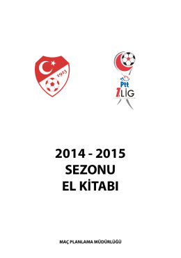 PTT 1. Lig Fikstür Kitabı - Türkiye Futbol Federasyonu