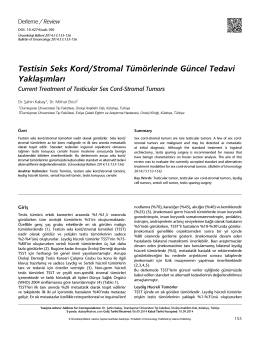 Testisin Seks Kord/Stromal Tümörlerinde Güncel Tedavi Yaklaşımları