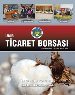 itb dergi - son sayı - İzmir Ticaret Borsası