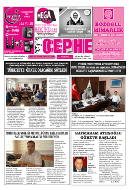02.10.2014 Tarihli Cephe Gazetesi