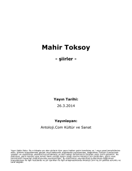 Mahir Toksoy - Antoloji.Com