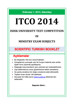 ISHIK UNIVERSITY TEST COMPETITION IN MINISTRY EXAM