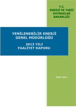 2013 Faaliyet Raporu - Elektrik İşleri Etüt İdaresi Genel Müdürlüğü