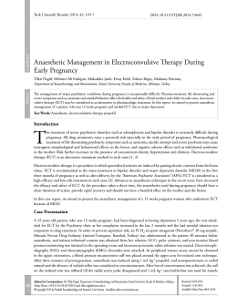 Anaesthetic Management in Electroconvulsive Therapy During Early