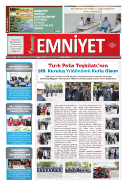 Nisan 2014 Sayı: 39 Yıl:3 - Gaziantep Emniyet Müdürlüğü