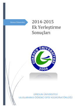 2014-2015 Ek Yerlestirme Sonuçlari