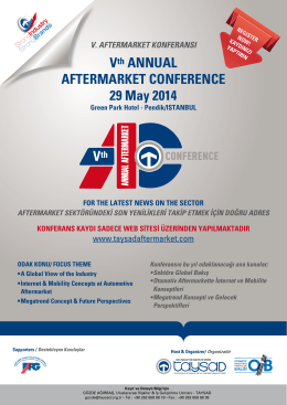 Vth ANNUAL AFTERMARKET CONFERENCE 29 May 2014