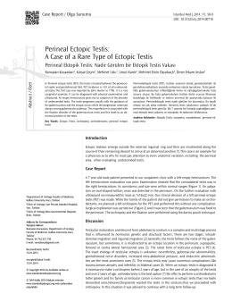 Perineal Ectopic Testis - Istanbul Medical Journal