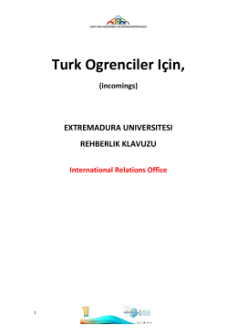 Turk Ogrenciler Için, - Universidad de Extremadura