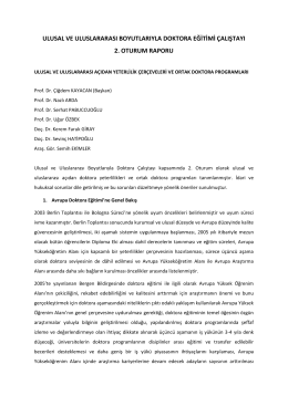 2. Oturum Raporu - İstanbul Üniversitesi