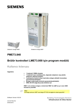 PME73.840 Brülör kontrolleri LME73.000 için program