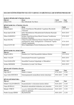 2014-2015 eğitim-öğretim yılı güz yarıyılı seminer programı