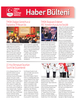 Haber BülteniNisan 2014 - Türkiye Milli Olimpiyat Komitesi