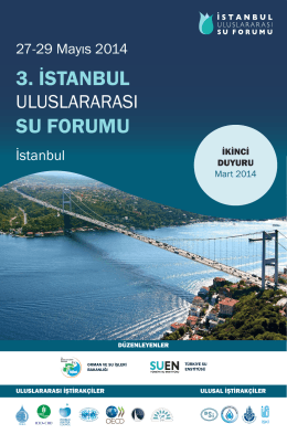 Duyurular İkinci Duyuru - 3. İstanbul Uluslararası Su Forumu