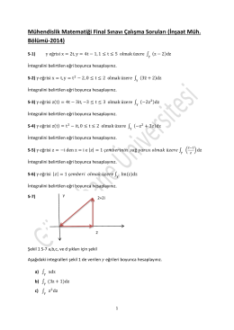 Mühendislik Matematiği Final Sınavı Çalışma Soruları (İnşaat Müh