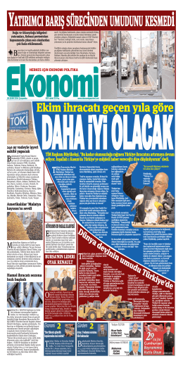 29 EKİM 2014 - Ekonomi Gazetesi