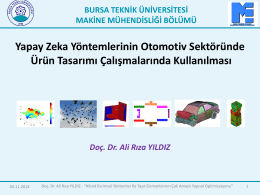 Doç. Dr. Ali Rıza YILDIZ - Bursa Teknik Üniversitesi