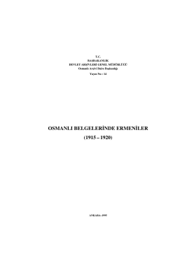 osmanlı belgelerinde ermeniler - Devlet Arşivleri Genel Müdürlüğü