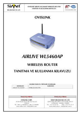 aırlıve wl5460ap - Simet İletişim ve Bilgisayar