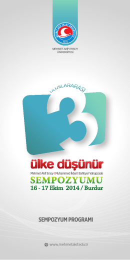 sempozyum programı - Mehmet Akif Ersoy Üniversitesi