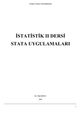 istatistik ıı dersi stata uygulamaları