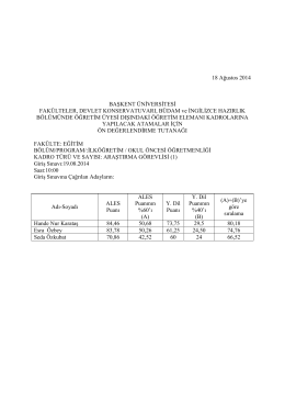 Eğitim Fakültesi Öğretim Elemanı Alımı Ön Değ. Tutanağı