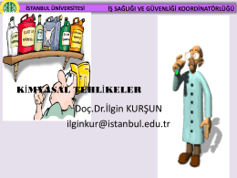 Kimyasal Etkenler - İstanbul Üniversitesi | İş Sağlığı ve Güvenliği