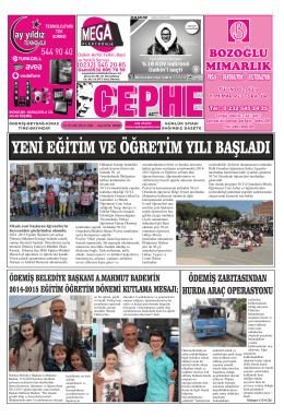 16.09.2014 Tarihli Cephe Gazetesi