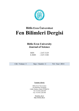 İlk Sayfalar - Bitlis Eren Üniversitesi