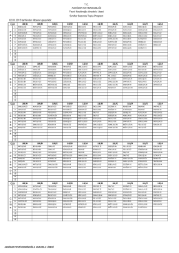 Sınıfların Ders Programları İçin Tıklayınız.