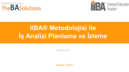 IIBA® Metodolojisi ile İş Analizi Planlama ve İzleme