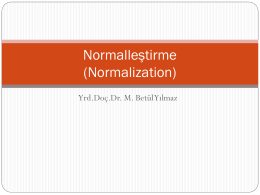 VTYS - Hf5 - Normallestirme