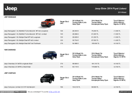 Jeep Ekim 2014 Fiyat Listesi