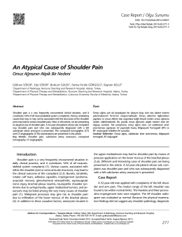 An Atypical Cause of Shoulder Pain