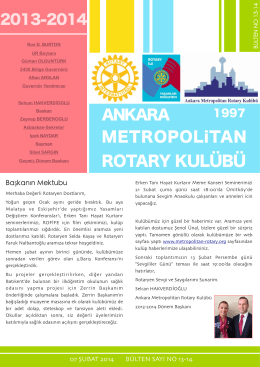 bulten 13 - Ankara Metropolitan Rotary Kulübü