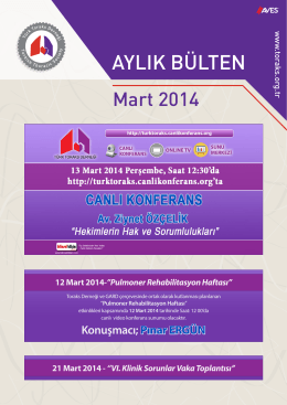 12 Mart 2014 - Türk Toraks Derneği