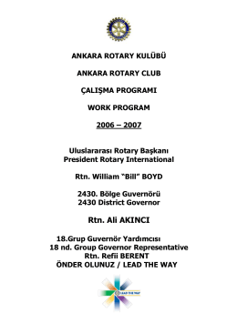 Rtn. Ali AKINCI - Ankara Rotary Kulübü