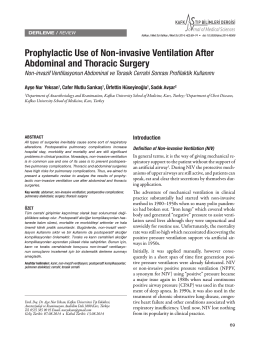 Prophylactic Use of Non-invasive Ventilation After